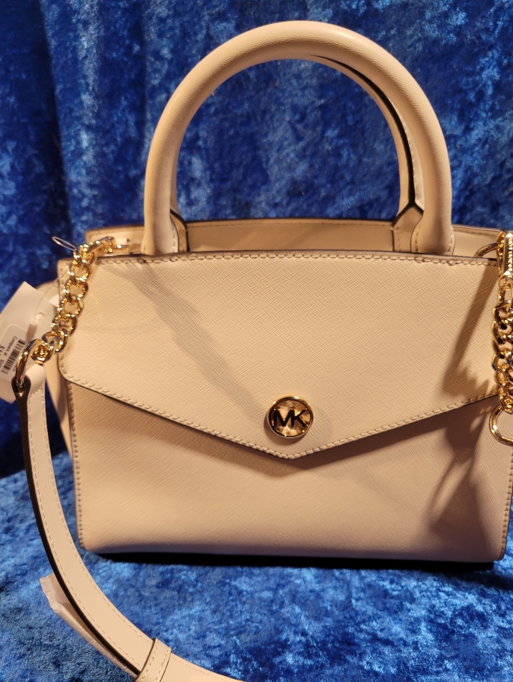 Michael Kors Cream Saffiano Satchel with Gold Hardware, Brand New